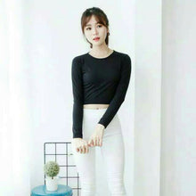 PUAN BASIC CROP - Atasan baju wanita crop lengan panjang bahan spandek
