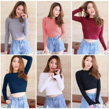 PUAN BASIC CROP - Atasan baju wanita crop lengan panjang bahan spandek